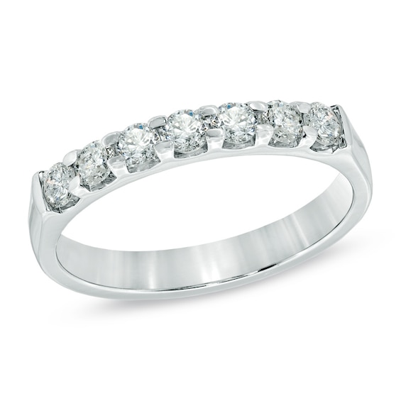 Previously Owned - 0.50 CT. T.W. Diamond Seven Stone Anniversary Band in 14K White Gold (I/SI2)