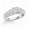 Thumbnail Image 0 of Previously Owned - 1.50 CT. T.W. Princess-Cut Diamond Three Stone Ring in 14K White Gold (I/I1)