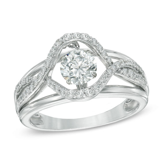 Previously Owned - Unstoppable Love™  6.0mm Lab-Created White Sapphire Swirl Ring in Sterling Silver