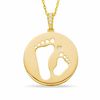 Previously Owned - Tiny Toes™ Diamond Accent "Two Feet" Disc Pendant in 10K Gold