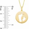 Previously Owned - Tiny Toes™ Diamond Accent "Two Feet" Disc Pendant in 10K Gold