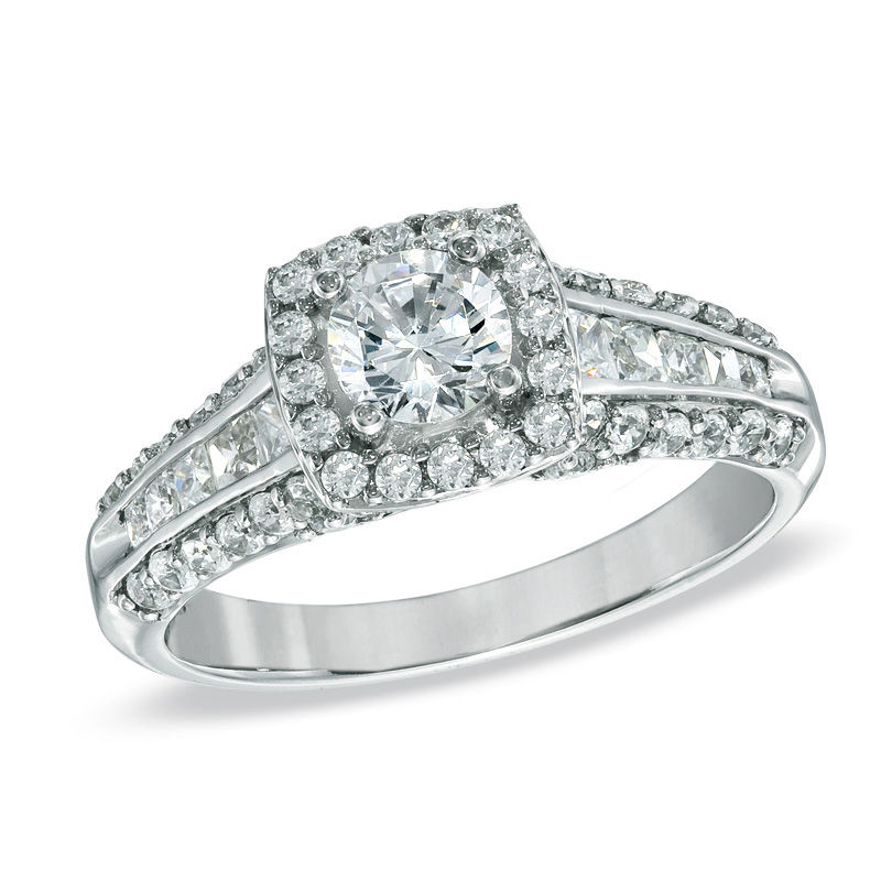 Main Image 1 of Previously Owned - Celebration  Lux® 1.45 CT. T.W. Diamond Engagement Ring in 18K White Gold (I/SI2)