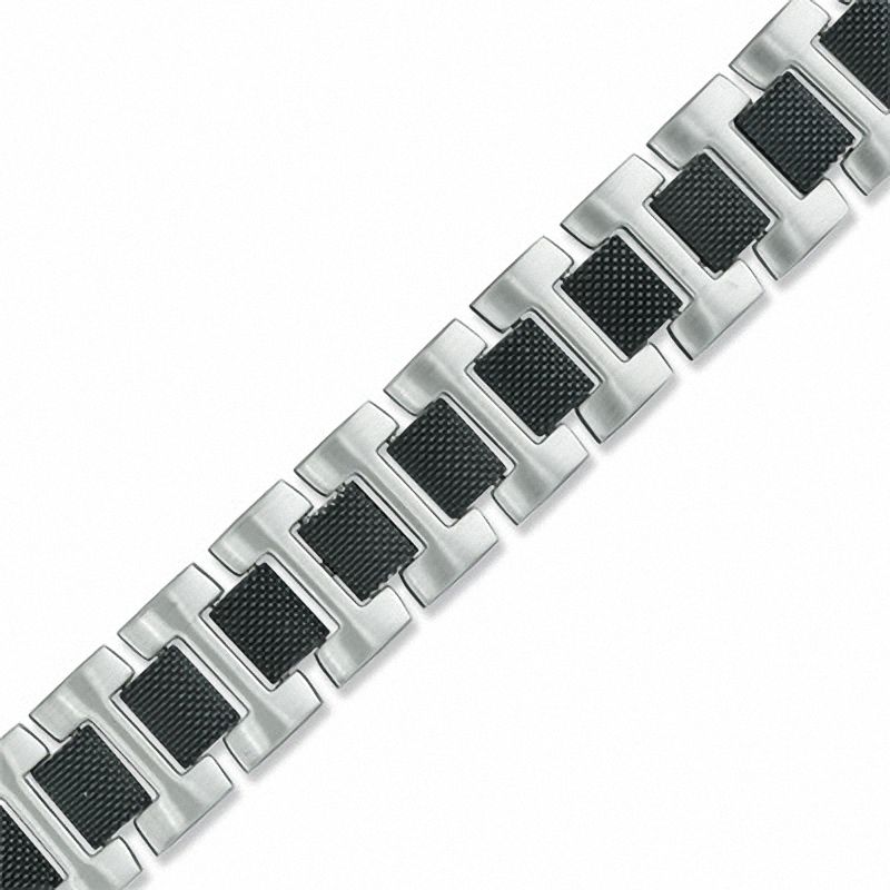 Previously Owned - Men's Mesh Link Bracelet in Two-Tone Stainless Steel - 8.5"