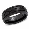 Thumbnail Image 0 of Previously Owned - Men's 8.0mm Criss-Cross Wedding Band in Black Tungsten Carbide