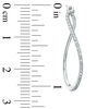 Thumbnail Image 1 of Previously Owned - Diamond Accent Curved Hoop Earrings in Sterling Silver