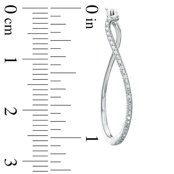 Previously Owned - Diamond Accent Curved Hoop Earrings in Sterling Silver