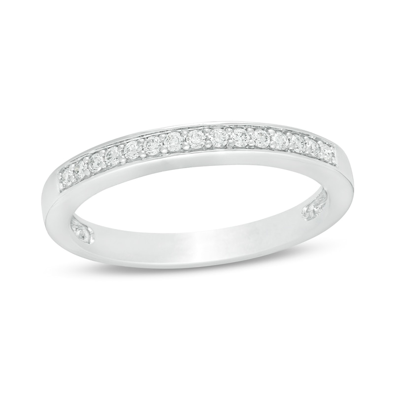 Previously Owned - 0.12 CT. T.W. Diamond Vintage-Style Anniversary Band in 14K White Gold|Peoples Jewellers