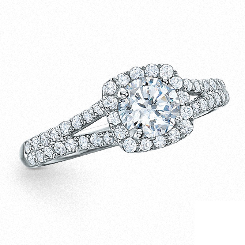 Previously Owned - Celebration  Fire™ 1.00 CT. T.W. Diamond Engagement Ring in 14K White Gold (H-I/SI1-SI2)