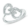 Thumbnail Image 0 of Previously Owned -  Diamond Accent Mirrored Hearts Promise Ring in 10K White Gold