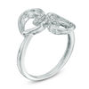 Thumbnail Image 1 of Previously Owned -  Diamond Accent Mirrored Hearts Promise Ring in 10K White Gold