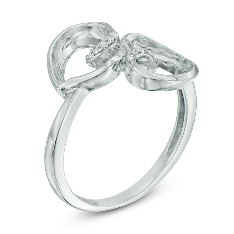 Previously Owned - The Heart Within™ Diamond Accent Mirrored Hearts Promise Ring in 10K White Gold|Peoples Jewellers