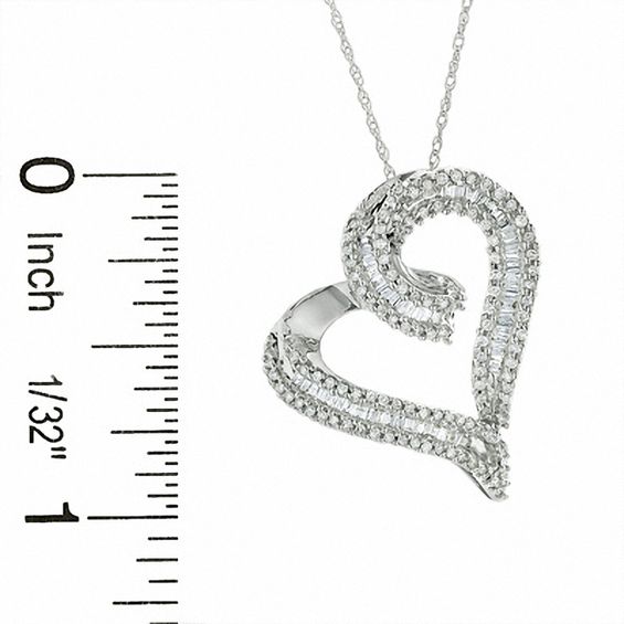 Previously Owned - 0.50 CT. T.W. Diamond Heart Pendant in 10K White Gold