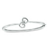 Thumbnail Image 0 of Previously Owned -  Diamond Accent Embracing Hearts Bangle in Sterling Silver