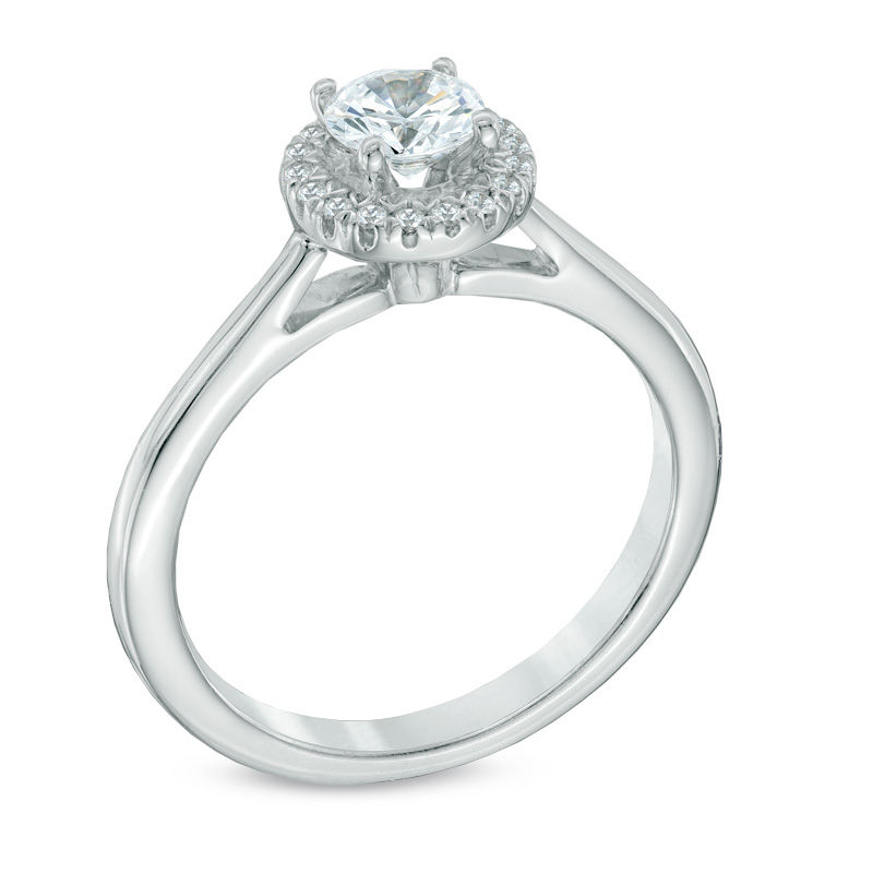 Main Image 2 of Previously Owned - Celebration  Grand™ 0.50 CT. T.W. Diamond Frame Engagement Ring in 14K White Gold (H-I/I1)