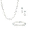 Thumbnail Image 0 of Previously Owned-Freshwater Cultured Pearl and Crystal Bead Necklace, Bracelet and Earrings Set in Sterling Silver