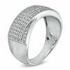 Thumbnail Image 1 of Previously Owned - 0.23 CT. T.W. Diamond Multi-Row Crossover Band in Sterling Silver