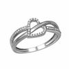 Thumbnail Image 0 of Previously Owned - 0.11 CT. T.W. Diamond Split Shank Heart Ring in 10K White Gold