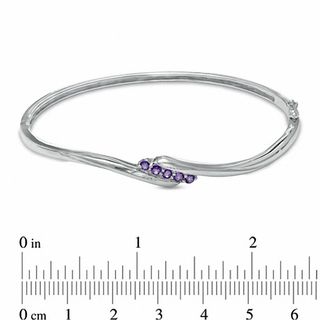 Previously Owned - Amethyst Bypass Bangle in Sterling Silver