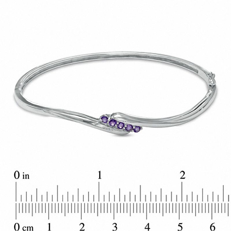 Previously Owned - Amethyst Bypass Bangle in Sterling Silver