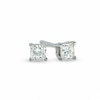 Thumbnail Image 1 of Previously Owned - 0.20 CT. T.W.  Princess-Cut Diamond Solitaire Stud Earrings in 14K White Gold (I/I2)