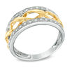 Thumbnail Image 1 of Previously Owned - 0.15 CT. T.W. Diamond Cascading Stripe Band in 10K Two-Tone Gold