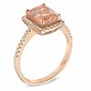 Previously Owned - Cushion-Cut Morganite and 0.17 CT. T.W. Diamond Frame Ring in 10K Rose Gold