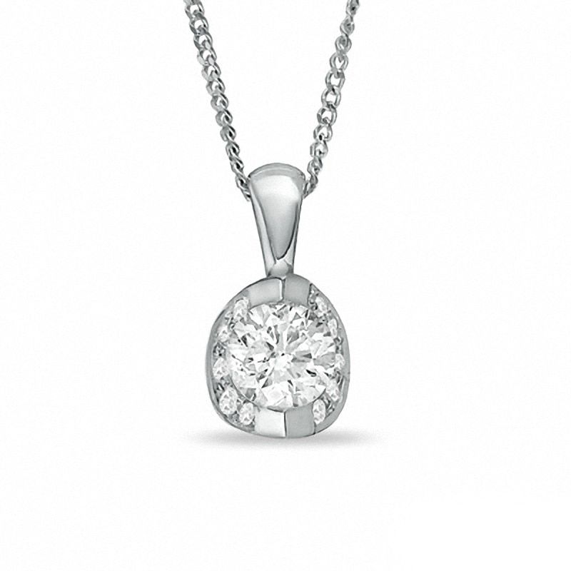 Previously Owned - 0.50 CT. T.W.  Diamond Pendant in 14K White Gold - 17"|Peoples Jewellers