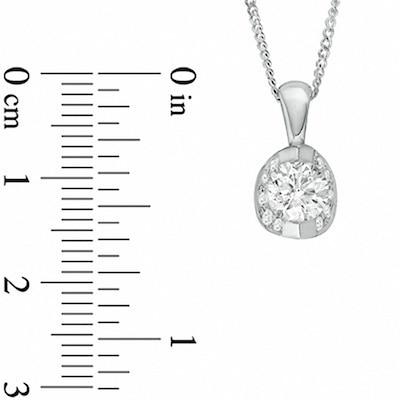 Previously Owned - 0.50 CT. T.W.  Diamond Pendant in 14K White Gold - 17"