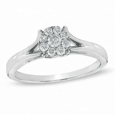 Previously Owned - 0.25 CT. T.W. Composite Diamond Engagement Ring in 10K White Gold