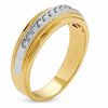 Thumbnail Image 2 of Previously Owned - Men's 0.25 CT. T.W. Diamond Channel Milgrain Band in 14K Two-Tone Gold