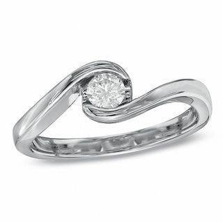 Previously Owned - Sirena™ 0.20 CT. Diamond Solitaire Ring in 10K White Gold