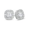 Thumbnail Image 1 of Previously Owned - 0.40 CT. T.W.  Princess-Cut Diamond Frame Stud Earrings in 14K White Gold (I/I2)