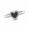 Thumbnail Image 0 of Previously Owned - 0.13 CT. T.W. Enhanced Black and White Diamond Heart Ring in Sterling Silver