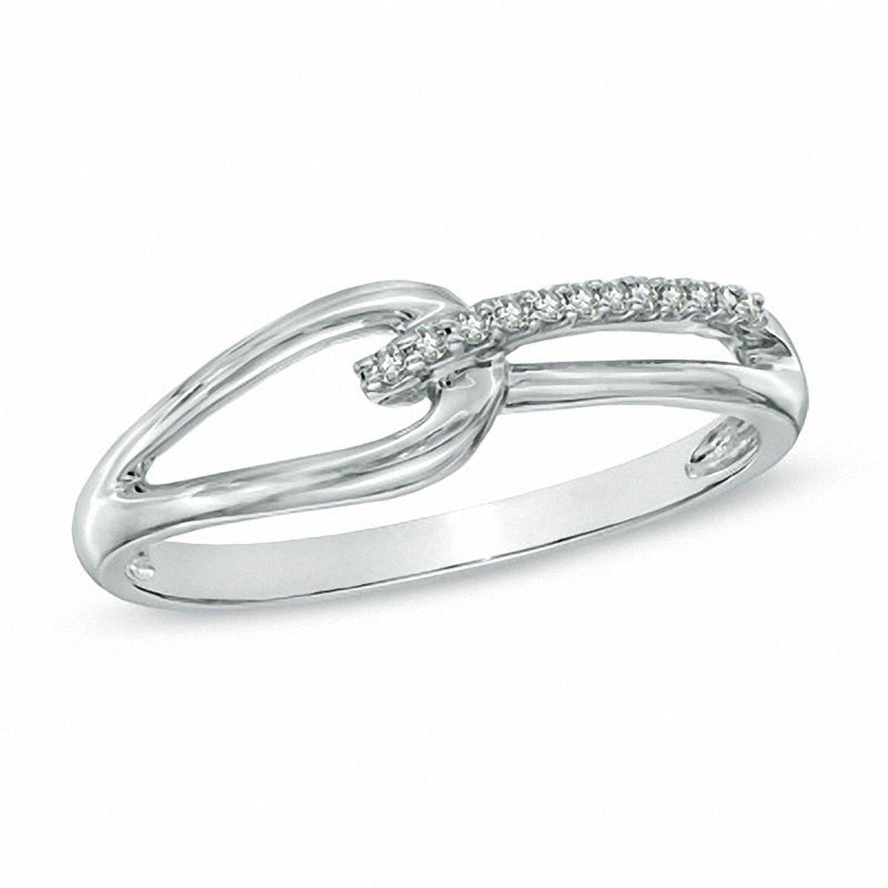 Previously Owned - Diamond Accent Open Hook Ring in 10K White Gold|Peoples Jewellers