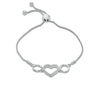 Thumbnail Image 0 of Previously Owned - 0.10 CT. T.W. Diamond Heart Station Bolo Bracelet in Sterling Silver - 9.5"