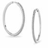 Thumbnail Image 0 of Previously Owned - 0.25 CT. T.W. Diamond Hoop Earrings in 10K White Gold