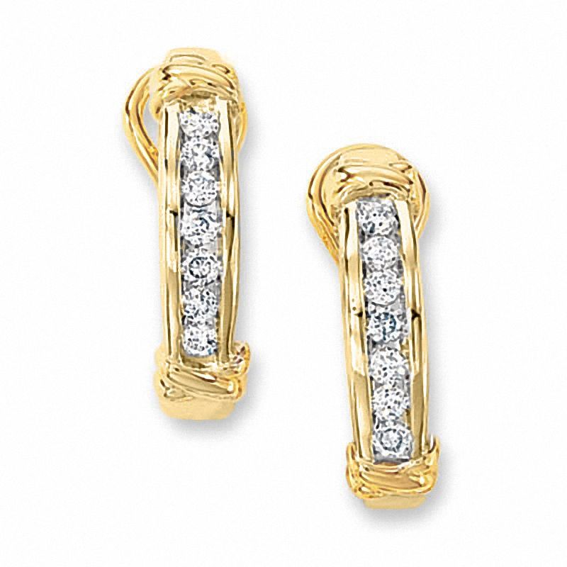 Previously Owned - 1.00 CT. T.W. Diamond "X" Earrings in 10K Gold|Peoples Jewellers