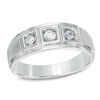 Thumbnail Image 0 of Previously Owned - Men's 0.23 CT. T.W. Diamond Comfort Fit Three Stone Ring in 10K White Gold