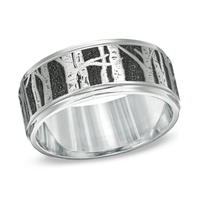 Previously Owned - Men's 9.0mm Comfort Fit Aspen Tree Wedding Band in Cobalt|Peoples Jewellers