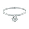 Thumbnail Image 0 of Previously Owned - Forever Locking Love™ 0.15 CT. T.W. Diamond Heart-Shaped Padlock Charm Bangle in Sterling Silver