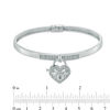 Thumbnail Image 1 of Previously Owned - Forever Locking Love™ 0.15 CT. T.W. Diamond Heart-Shaped Padlock Charm Bangle in Sterling Silver