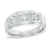 Thumbnail Image 0 of Previously Owned - Men's 0.70 CT. T.W. Diamond Three Stone Comfort Fit Ring in 10K White Gold
