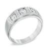 Thumbnail Image 1 of Previously Owned - Men's 0.70 CT. T.W. Diamond Three Stone Comfort Fit Ring in 10K White Gold
