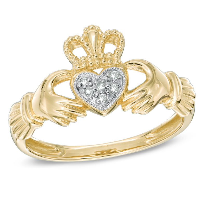 Previously Owned - Diamond Accent Claddagh Ring in 10K Gold|Peoples Jewellers