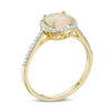 Thumbnail Image 1 of Previously Owned - 7.0mm Opal and 0.13 CT. T.W. Diamond Frame Ring in 10K Gold