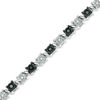 Thumbnail Image 1 of Previously Owned - 0.33 CT. T.W. Enhanced Black and White Diamond Alternating Bracelet in Sterling Silver