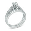 Thumbnail Image 1 of Previously Owned - 1.00 CT. T.W. Princess-Cut Diamond Bridal Set in 14K White Gold