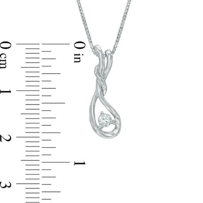 Previously Owned - 0.10 CT.   Diamond Cascading Teardrop Pendant in Sterling Silver (I/I2)