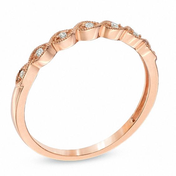 Previously Owned - Diamond Accent Twist Anniversary Band in 10K Rose Gold