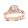 Thumbnail Image 0 of Previously Owned - 0.45 CT. T.W. Diamond Double Frame Bridal Set in 14K Rose Gold